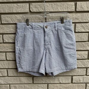 St. John's Bay 5" Shorts Seersucker Striped Cotton/Spandex Size 10